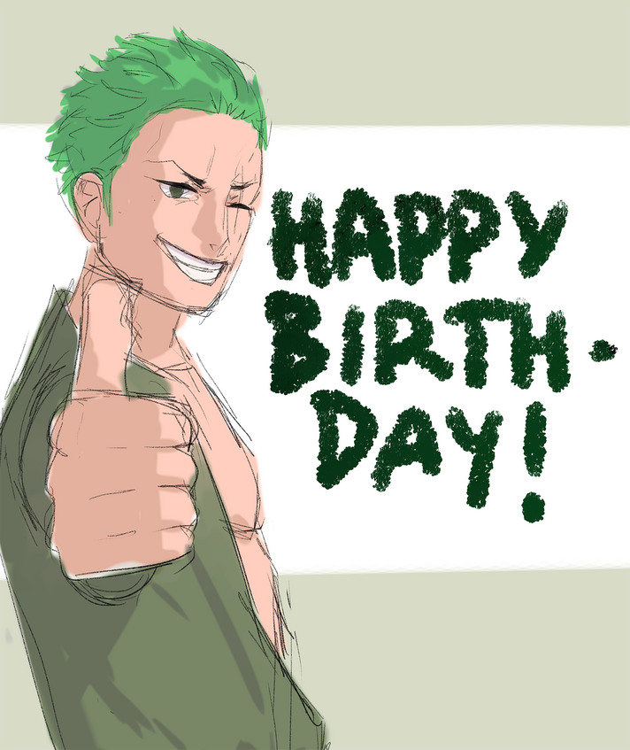 Zoro (One Piece) Birthday Card